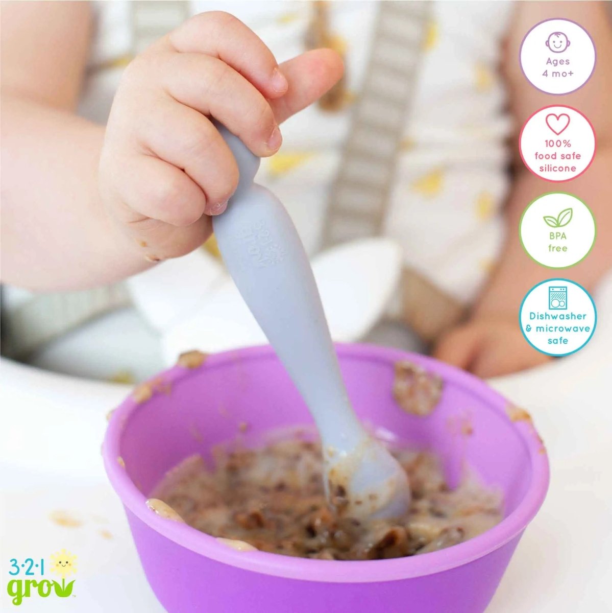 321 Grow Easy Learn Baby Spoon Set For Self Feeding Toddlers - Everetts Place Boutique - 