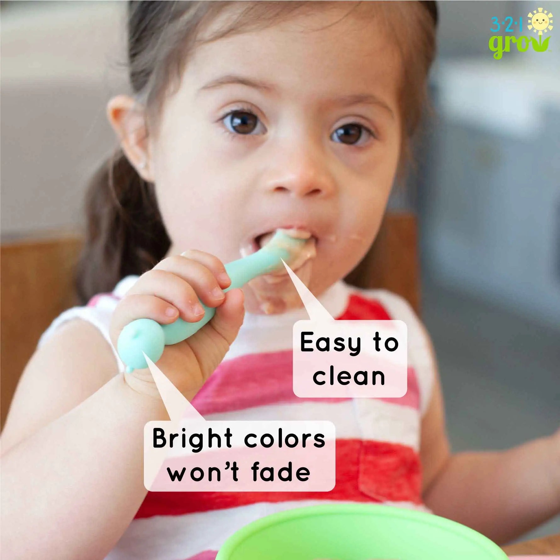 Easy Learn Baby Spoon Set For Self Feeding Toddlers 321 Grow Everetts Place: Online Boutique