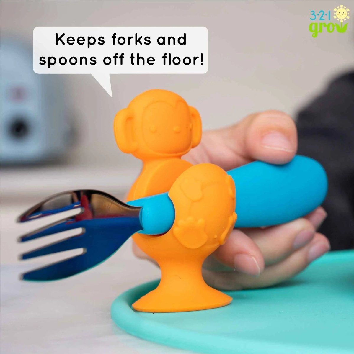 321 Grow Easy Learn Foodie Friends Animal Utensil Holders Mealtime - Everetts Place Boutique - 