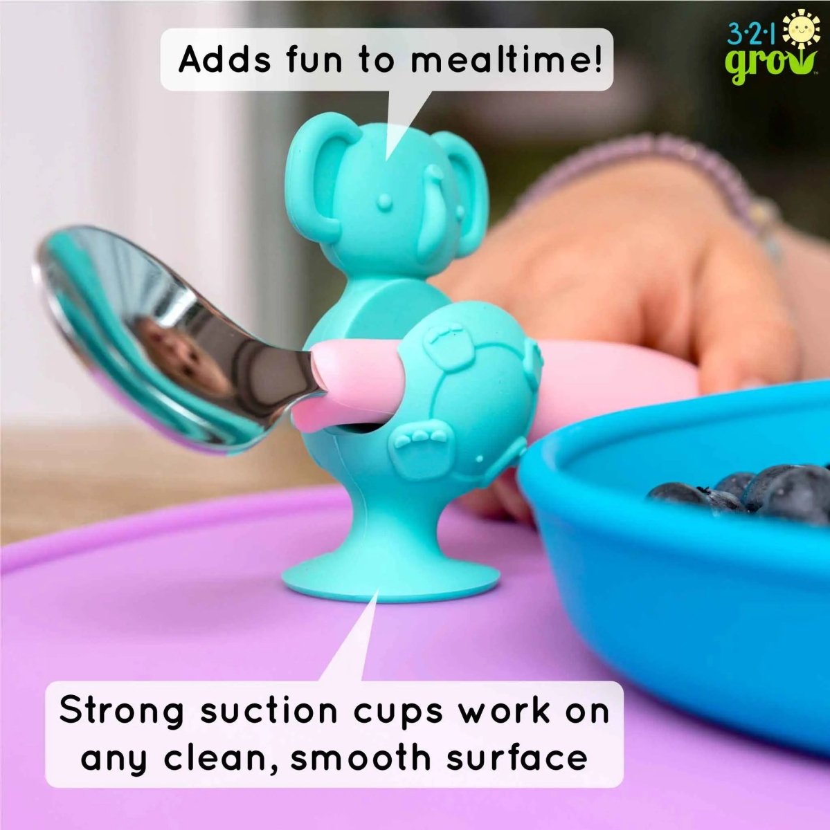 321 Grow Easy Learn Foodie Friends Animal Utensil Holders Mealtime - Everetts Place Boutique - 