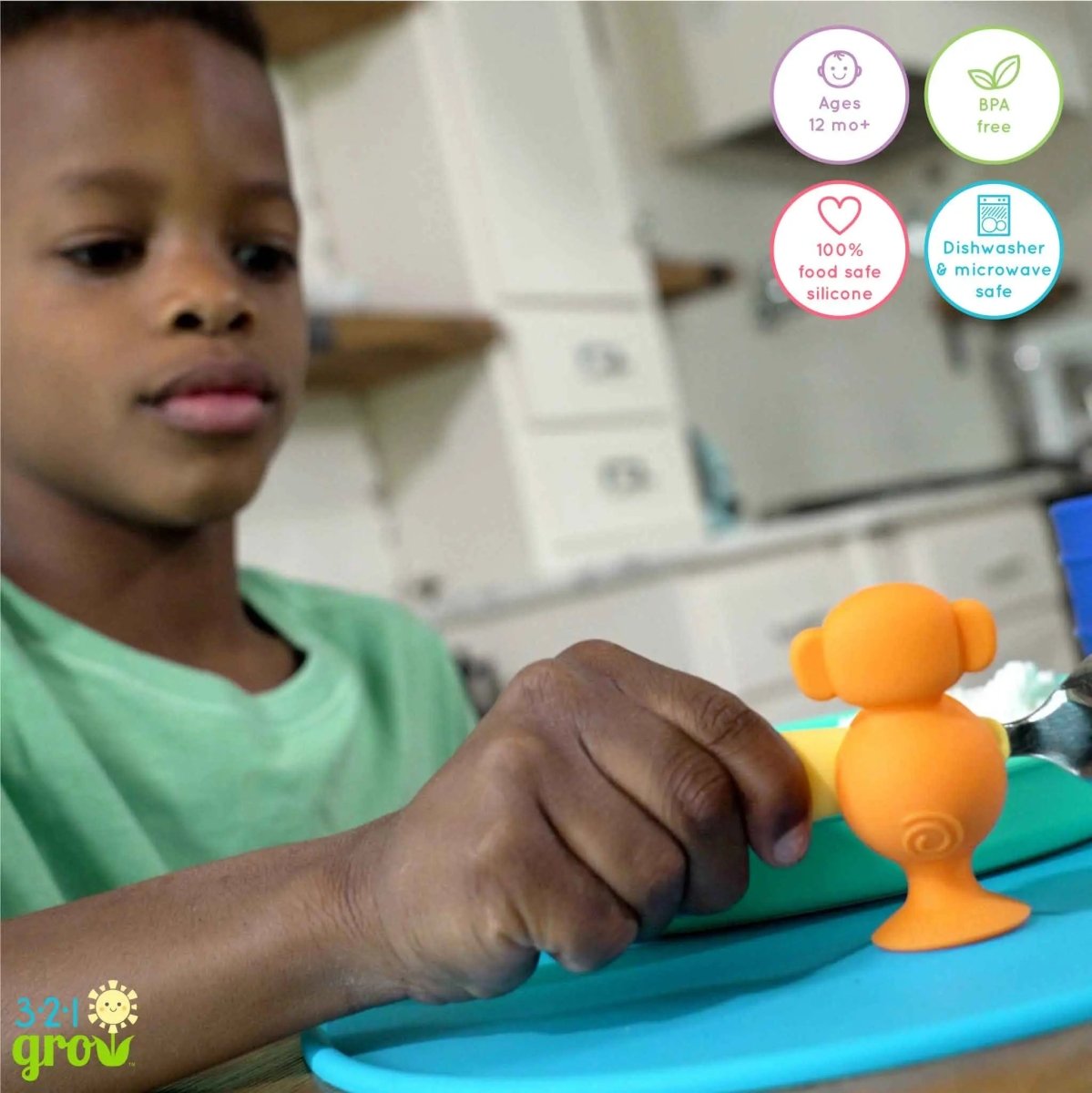 321 Grow Easy Learn Foodie Friends Animal Utensil Holders Mealtime - Everetts Place Boutique - 