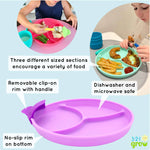 Easy Scoop And Hold Plate Set For Kids Clip On Rim 321 Grow Everetts Place: Online Boutique