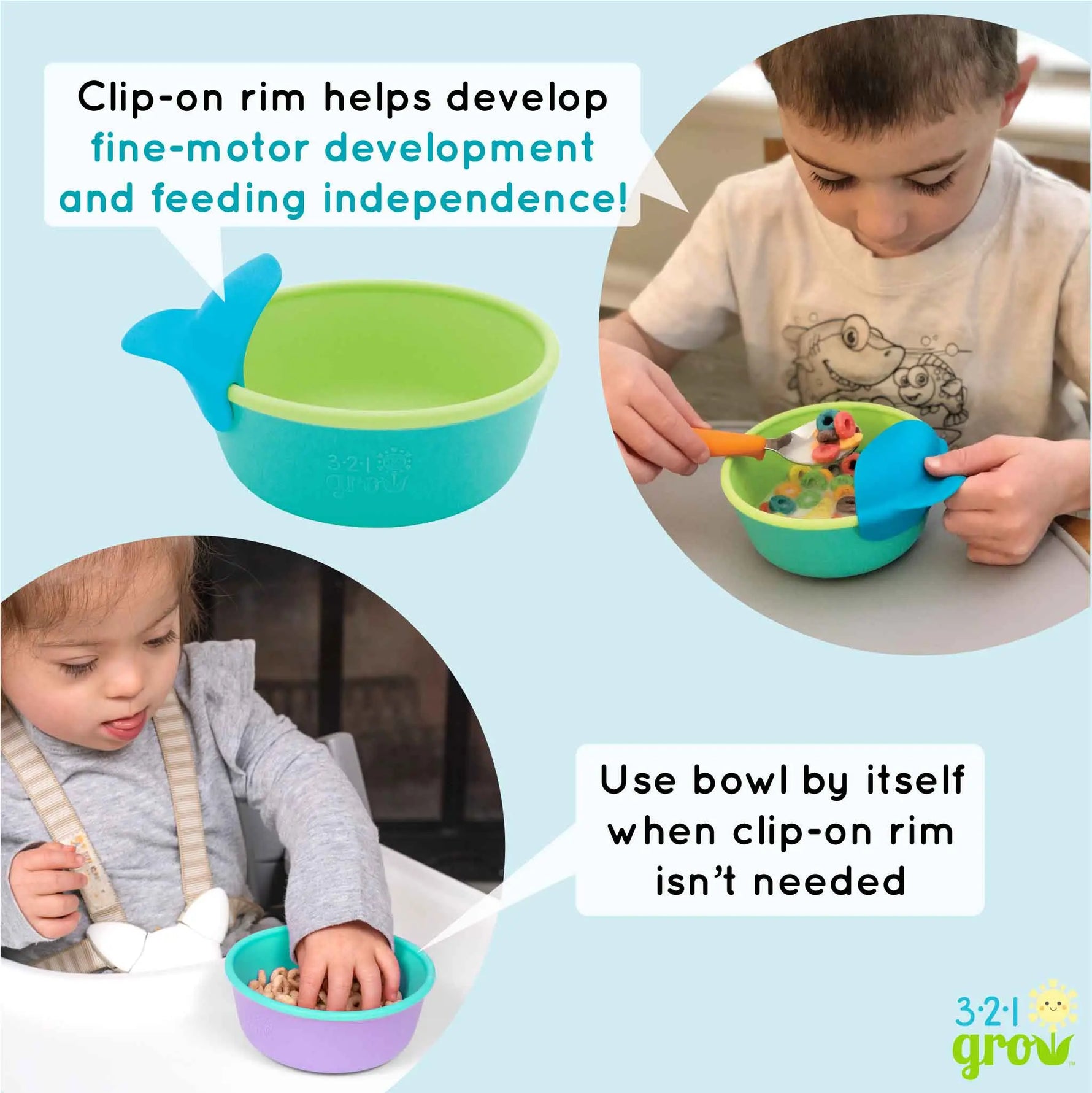 Easy Scoop and Hold Bowl Set for Mess Free Feeding 321 Grow Everetts Place: Online Boutique