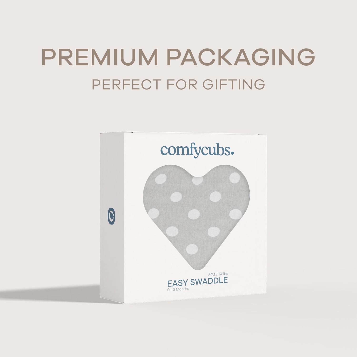 Easy Swaddle Blanket Gray Polkadots for Newborns Pack of 1 Comfy Cubs Everetts Place: Online Boutique
