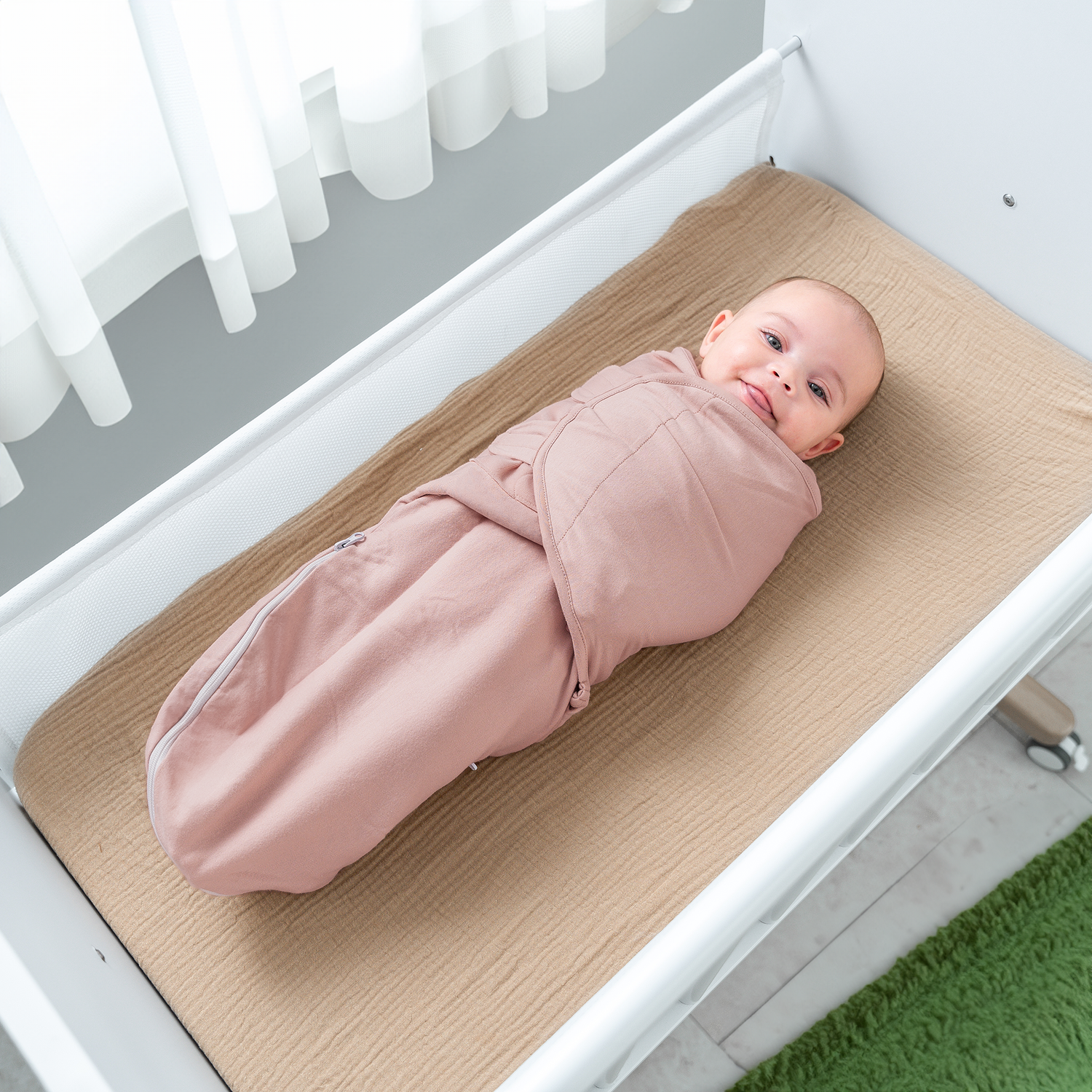 Easy Swaddle Blanket With Zipper Light Blush Mauve Baby Comfy Cubs Everetts Place: Online Boutique
