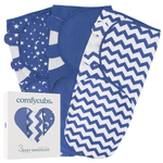Easy Swaddle Blankets Dark Blue Pack Of 3 For Newborn Sleep Comfy Cubs Everetts Place: Online Boutique 29.99