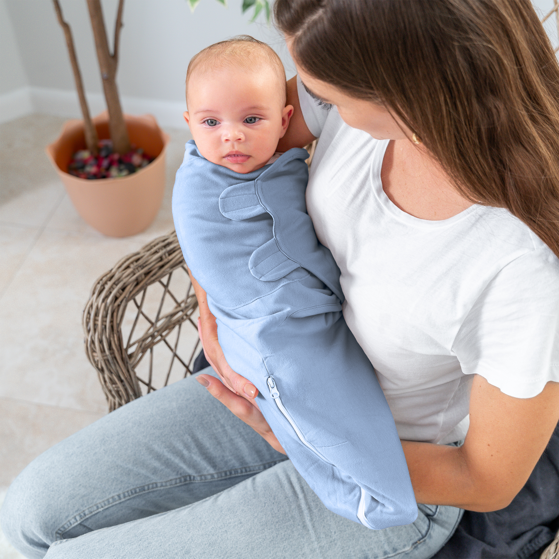Easy Swaddle Blankets With Zipper Stone Pacific Blue Sage Comfy Cubs Everetts Place: Online Boutique