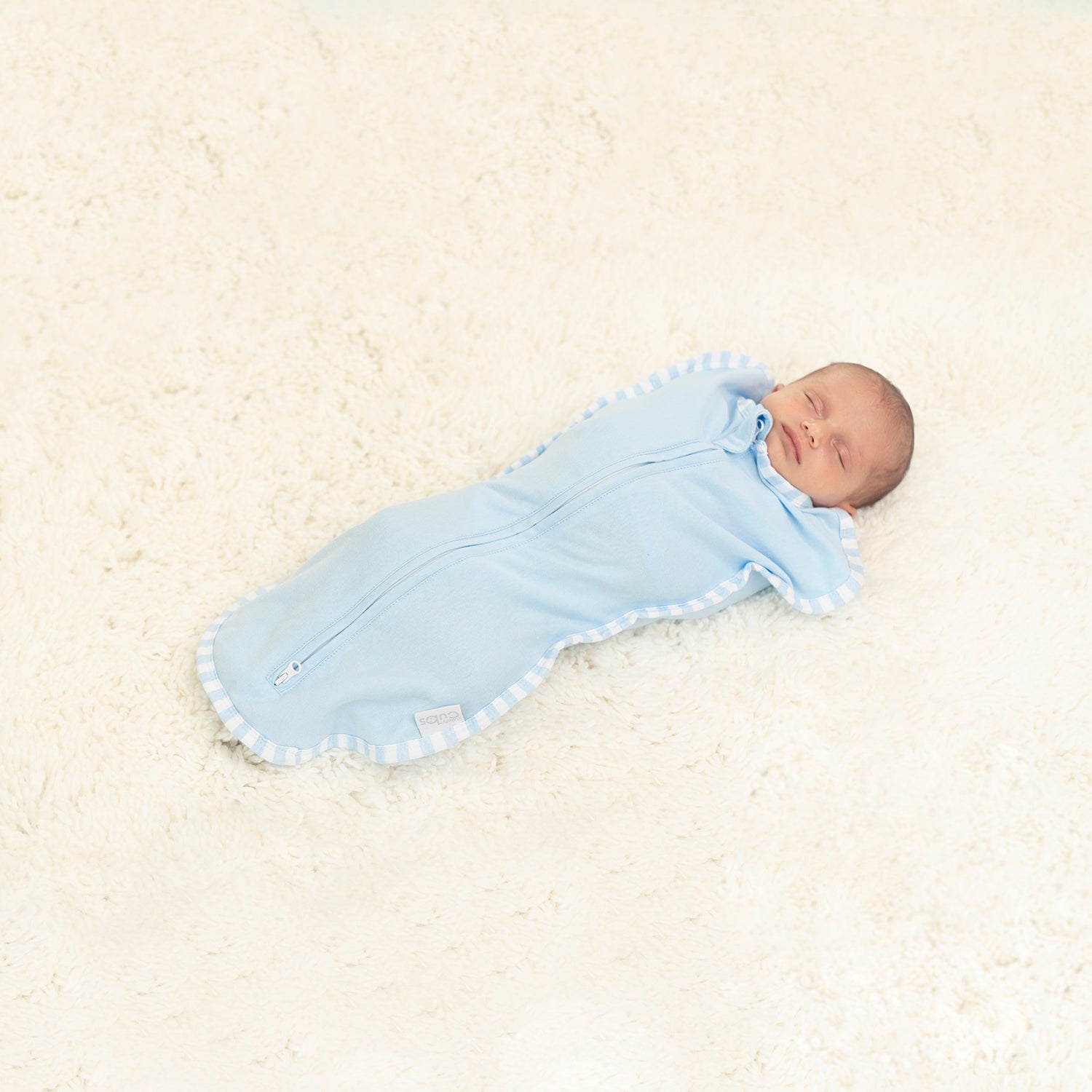 Easy Zipper Swaddle Blanket Blue For Newborns Safe Sleep Comfy Cubs Everetts Place: Online Boutique