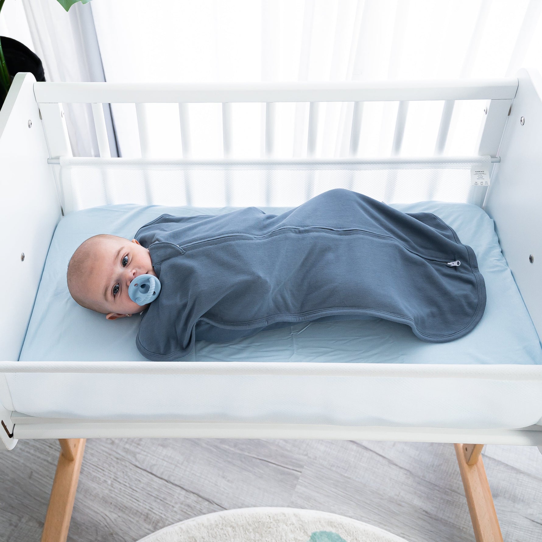 Easy Zipper Swaddle Blanket Nomadic Blue Azul Cozy Newborn Comfy Cubs Everetts Place: Online Boutique