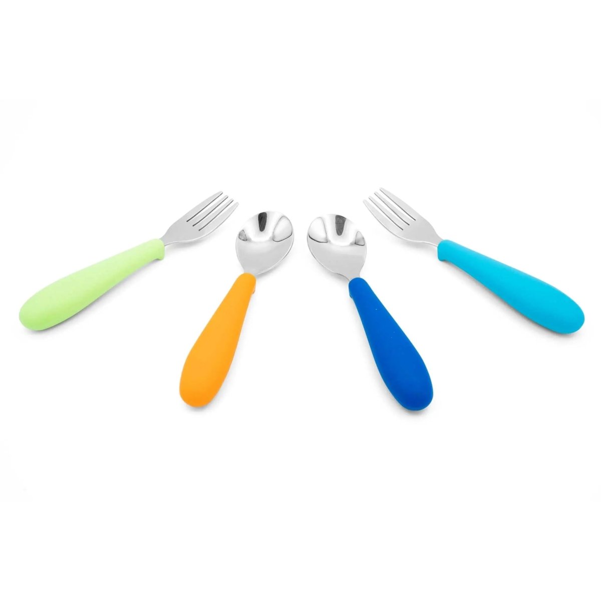 321 Grow Eat With Me Kids Spoon And Fork Set Silicone Handles - Everetts Place Boutique - 