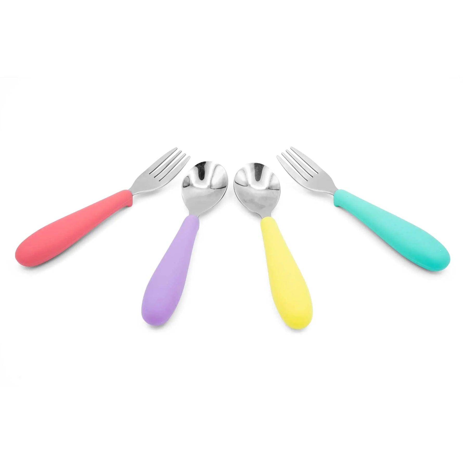 Eat With Me Kids Spoon And Fork Set Silicone Handles 321 Grow Everetts Place: Online Boutique 12.99