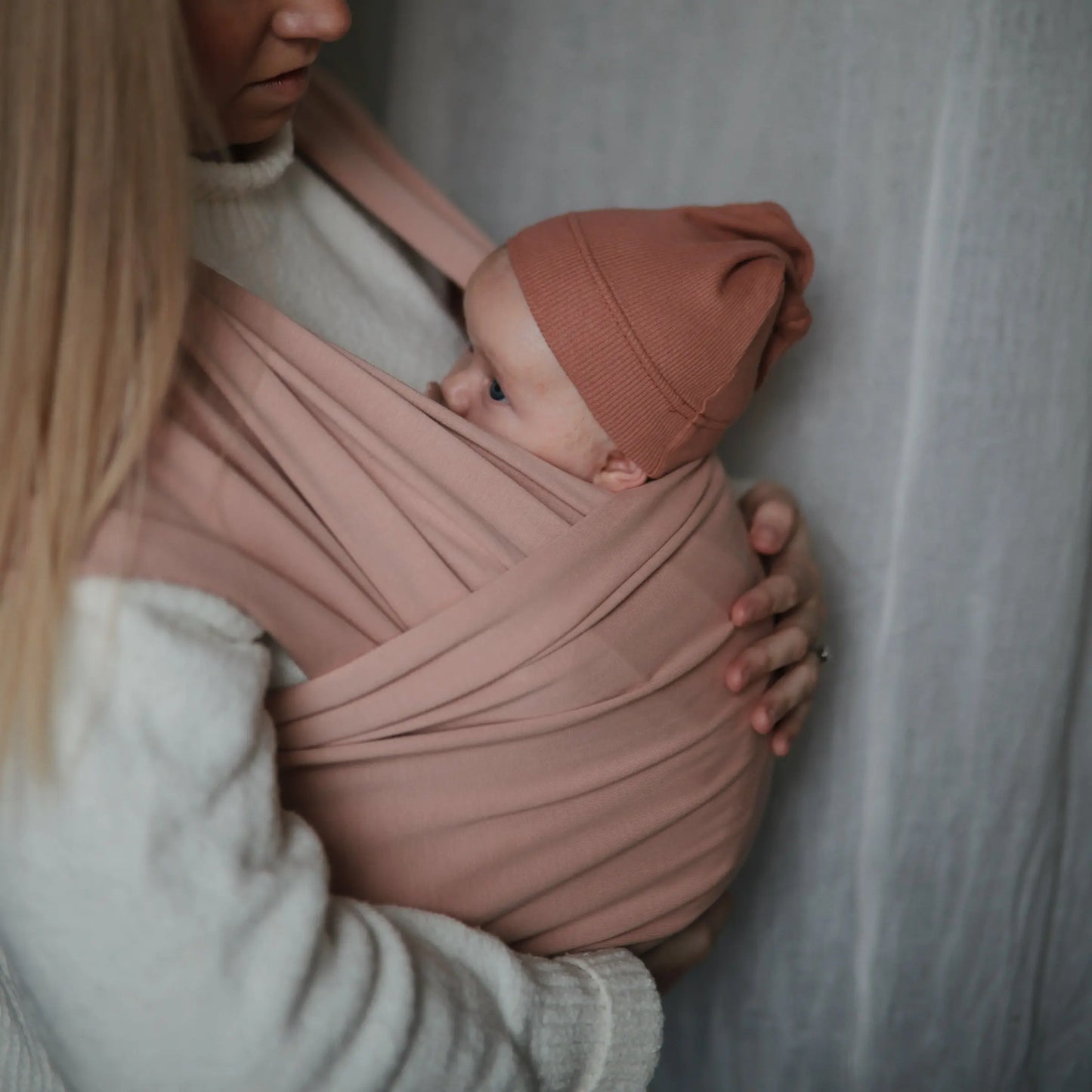Ribbed Organic Cotton Baby Beanie for Newborns 0-3 Months with Top Knot Design Mushie
