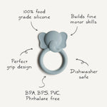 Mushie Elephant Teether Made from Non-Toxic Food-Grade Silicone for Babies - Baby & Toddler > Baby Toys & Activity Equipment > Baby Soothers teether