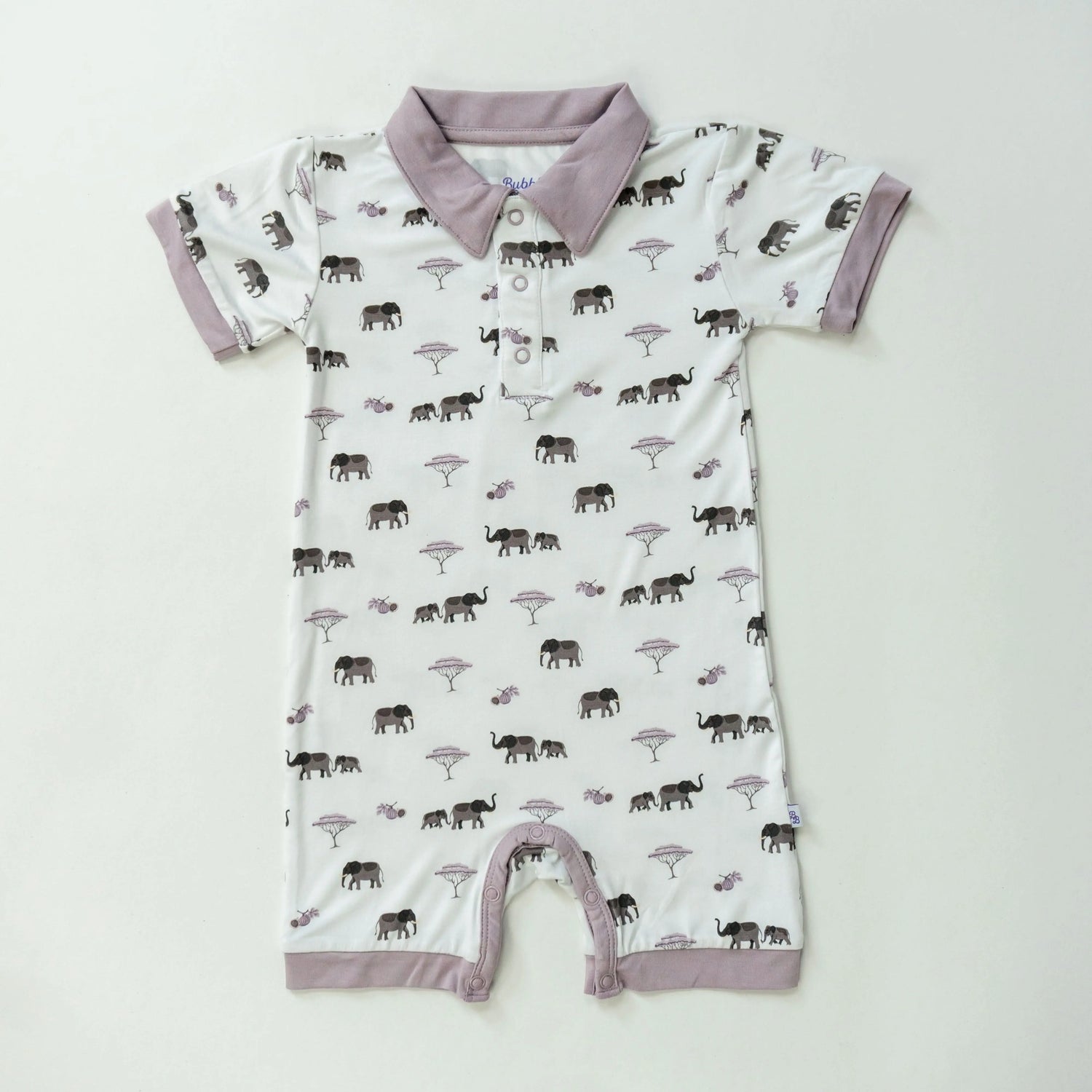 Elephant | Polo Romper - White, Baby & Toddler Clothing, Pack animal, Clothing | Everetts Place