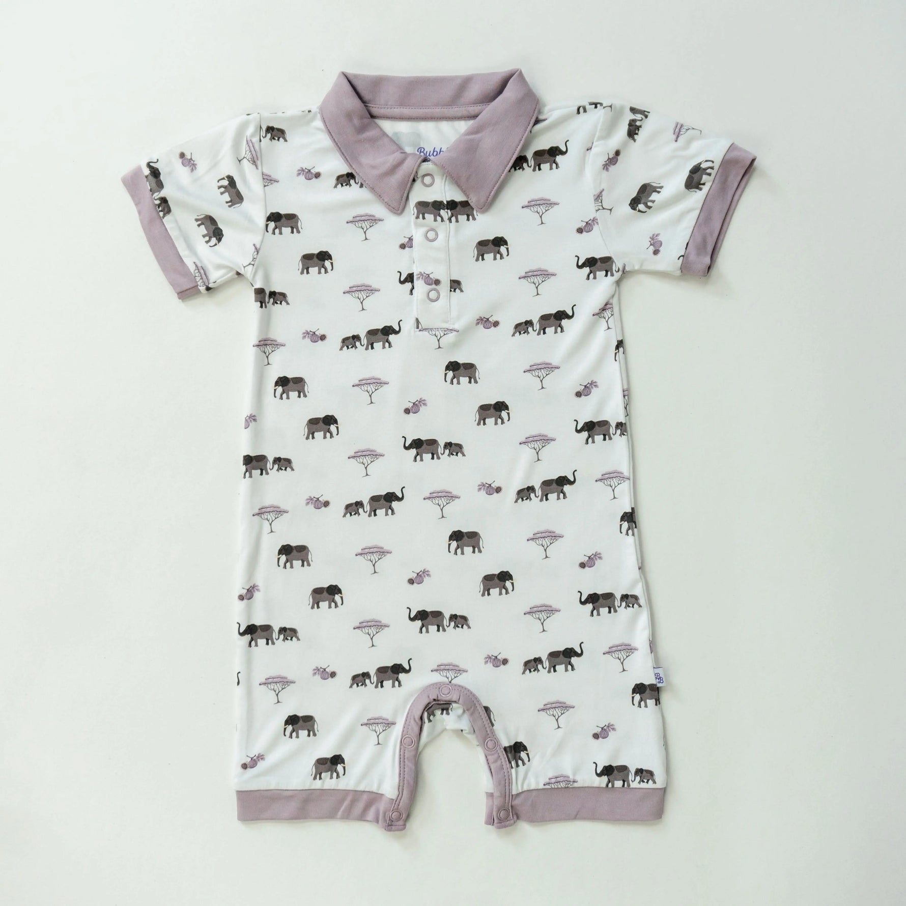 Elephant | Polo Romper - White, Baby & Toddler Clothing, Pack animal, Clothing | Everetts Place