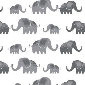 Organic Cotton Muslin Swaddle Blanket - Elephant Print by LollyBanks