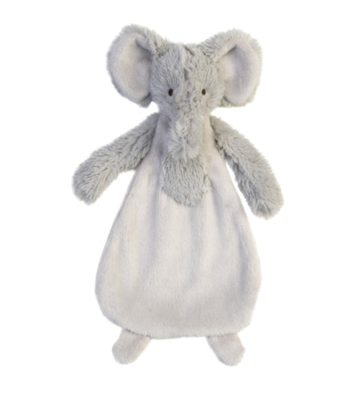 Soft elephant toy, gray, standing about 10 inches tall