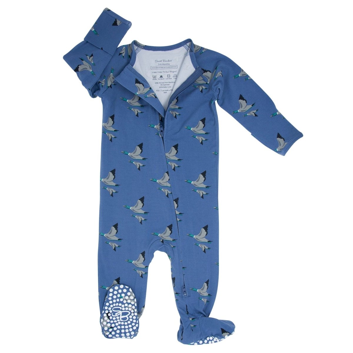 Sweet Bamboo Elmer Fudd Zipper Footie Onesie For Babies Cozy Sleepwear - Everetts Place Boutique - 