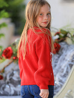 Mom and Me Winter Christmas Red "merry" Pullover Sweater by Rylee Faith Designs