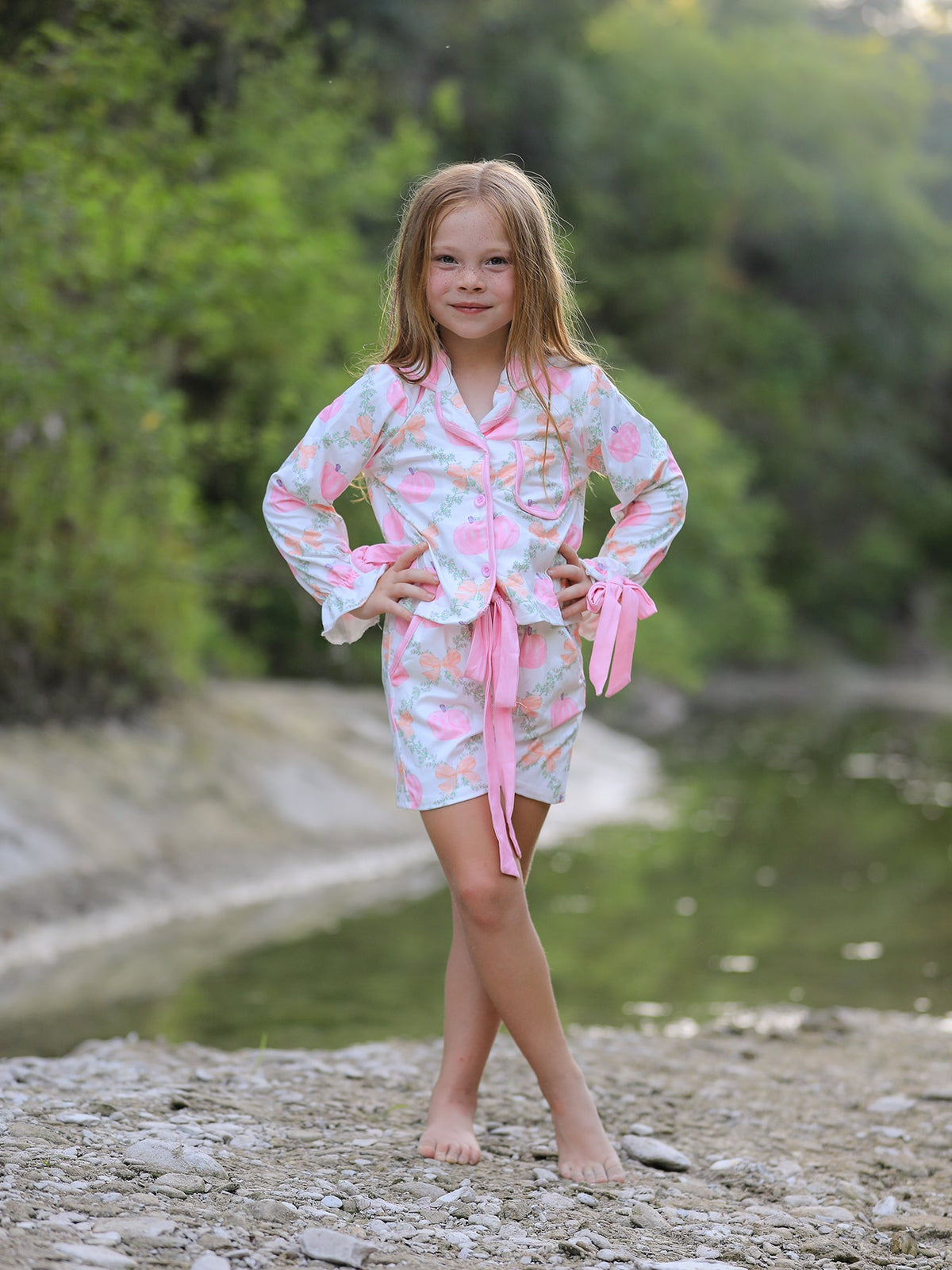 Mommy and Me Fall Thanksgiving Pumpkin  Pajama by Rylee Faith Designs