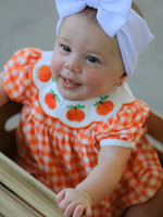 Polyester Spandex Romper, Pumpkin Puff Sleeve Bloomer Set by Rylee Faith Designs