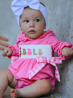 Fall Thanksgiving& Halloween "GOBBLE" Smock Embroidery Baby Girl Romper by Rylee Faith Designs