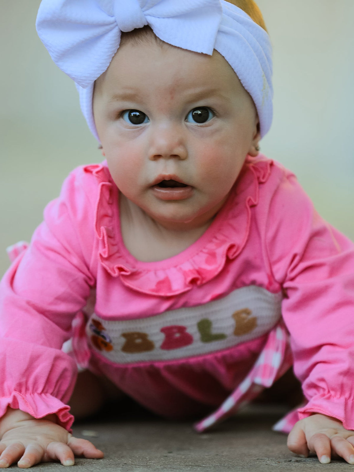 Fall Thanksgiving& Halloween "GOBBLE" Smock Embroidery Baby Girl Romper by Rylee Faith Designs