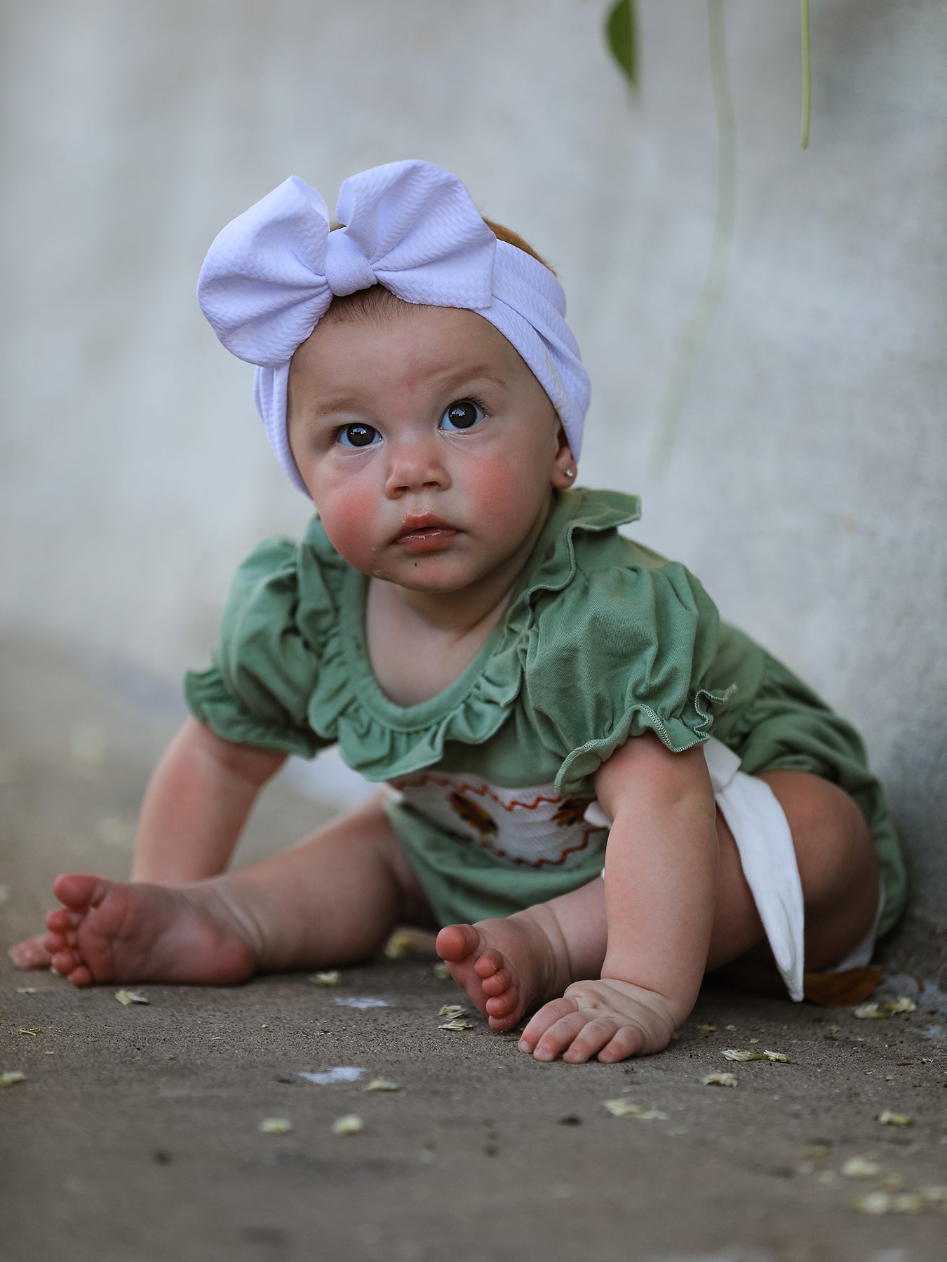 Cotton/Spandex Romper, Chicken Smock Embroidered by Rylee Faith Designs