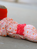 Polyester Spandex Baby Sleeper, Pumpkin Bow Print by Rylee Faith Designs
