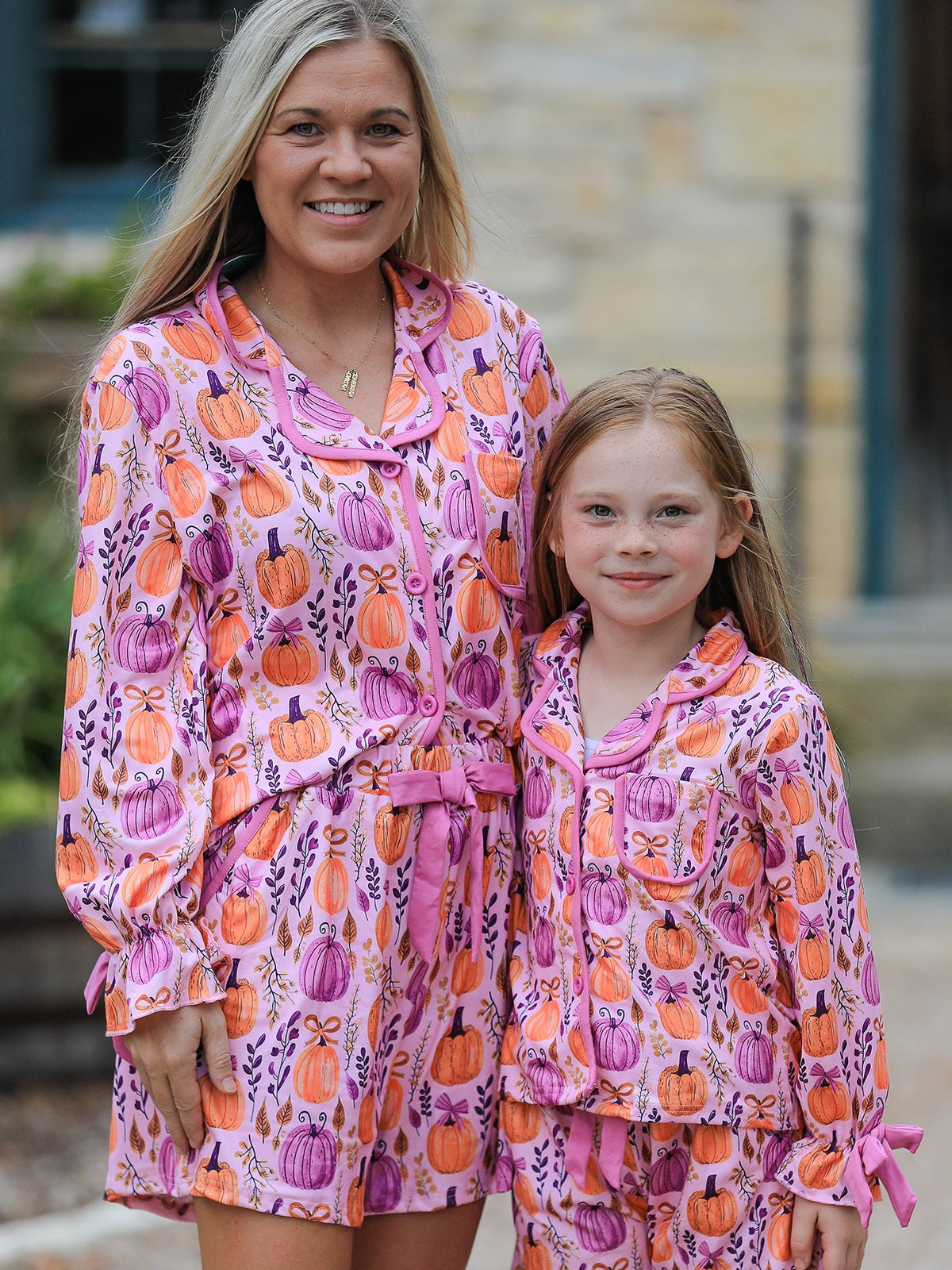 Mommy & me Halloween Pumpkin Pajama Set by Rylee Faith Designs