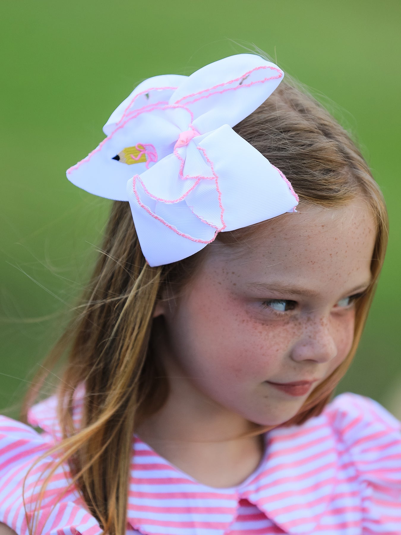 Back to School Yellow Pencil Bow Hair Clip 6.25 Inch by Rylee Faith Designs at Everetts Place