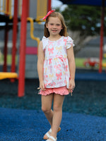 BACK TO SCHOOL Girl's Summer Bow Short Sleeve Shorts Set by Rylee Faith Designs at Everetts Place