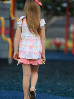 BACK TO SCHOOL Girl's Summer Bow Short Sleeve Shorts Set by Rylee Faith Designs at Everetts Place