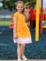 Back To School Pencil Girls Dress Color Block Bow Dress by Rylee Faith Designs at Everetts Place