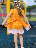 Back To School Pencil Girls Dress Color Block Bow Dress by Rylee Faith Designs at Everetts Place