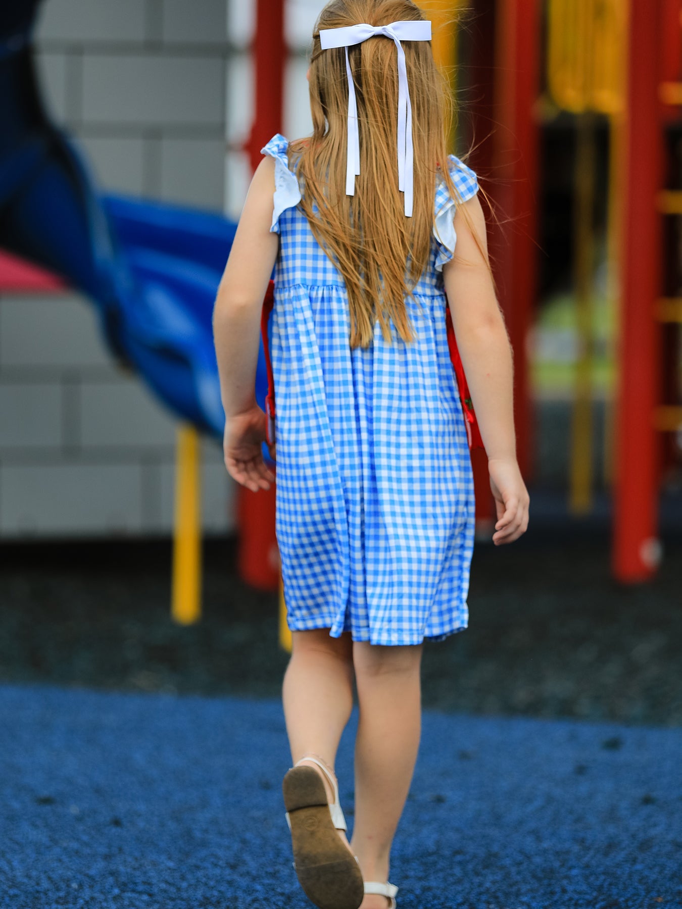Back To School Girls Striped lapels Apple Bow Dress by Rylee Faith Designs at Everetts Place