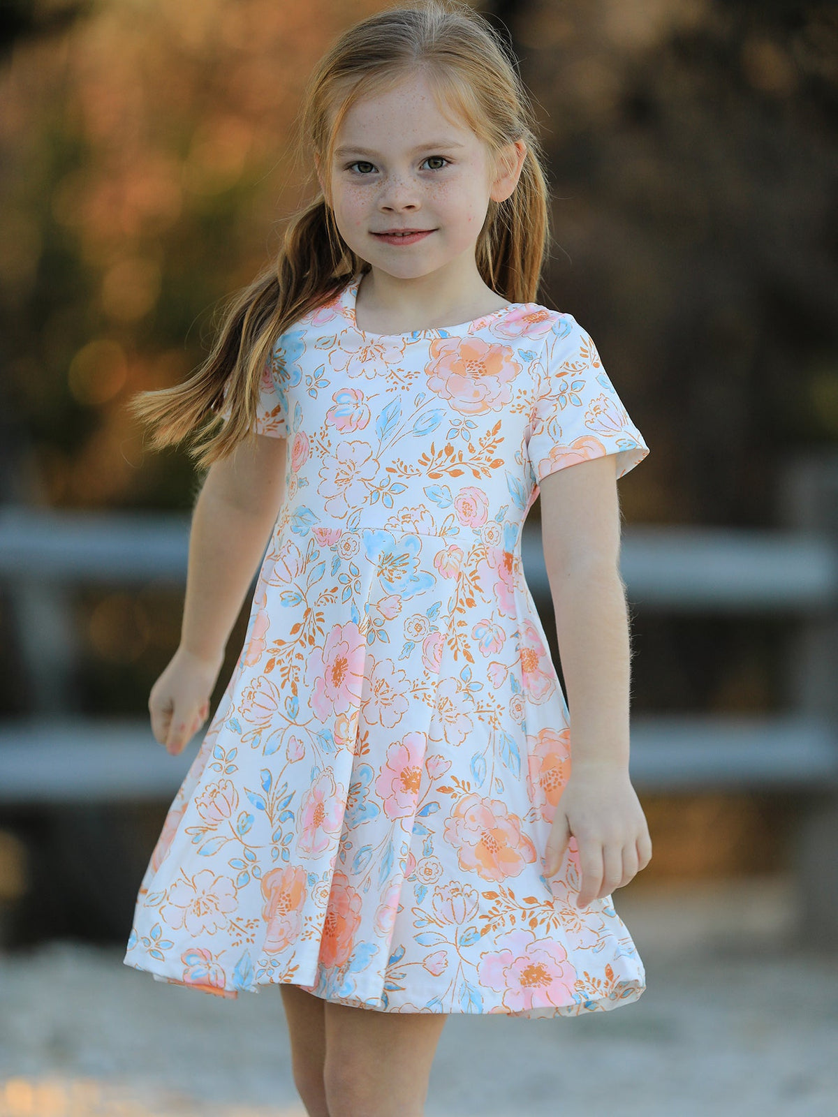 Spring and Summer Floral Print Milk Silk Girls Dress by Rylee Faith Designs at Everetts Place