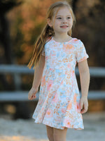 Spring and Summer Floral Print Milk Silk Girls Dress by Rylee Faith Designs at Everetts Place