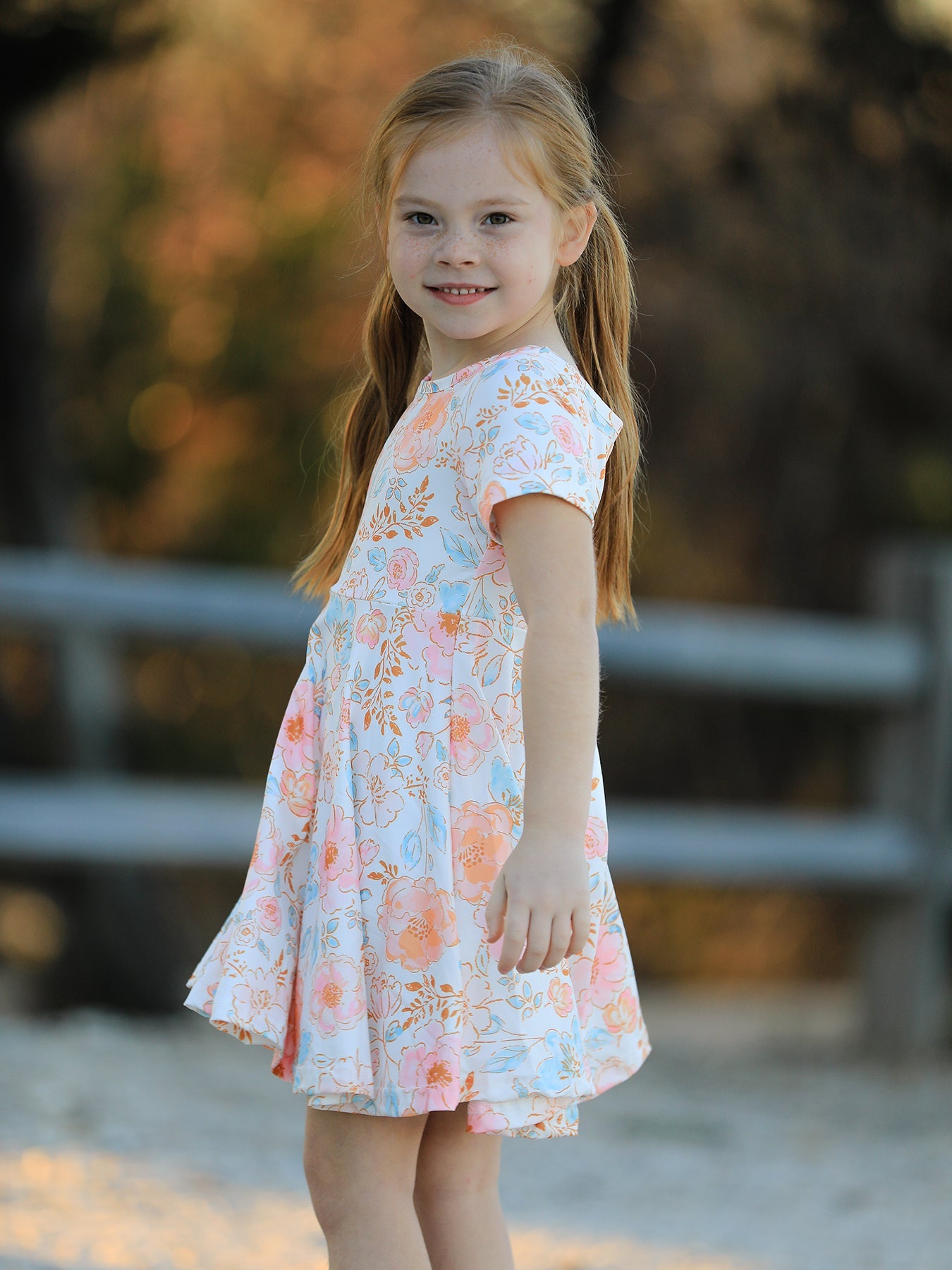 Spring and Summer Floral Print Milk Silk Girls Dress by Rylee Faith Designs at Everetts Place