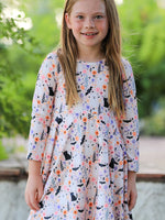 Halloween Black Cat Girls Twirl Dress by Rylee Faith Designs