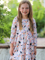 Halloween Black Cat Girls Twirl Dress by Rylee Faith Designs