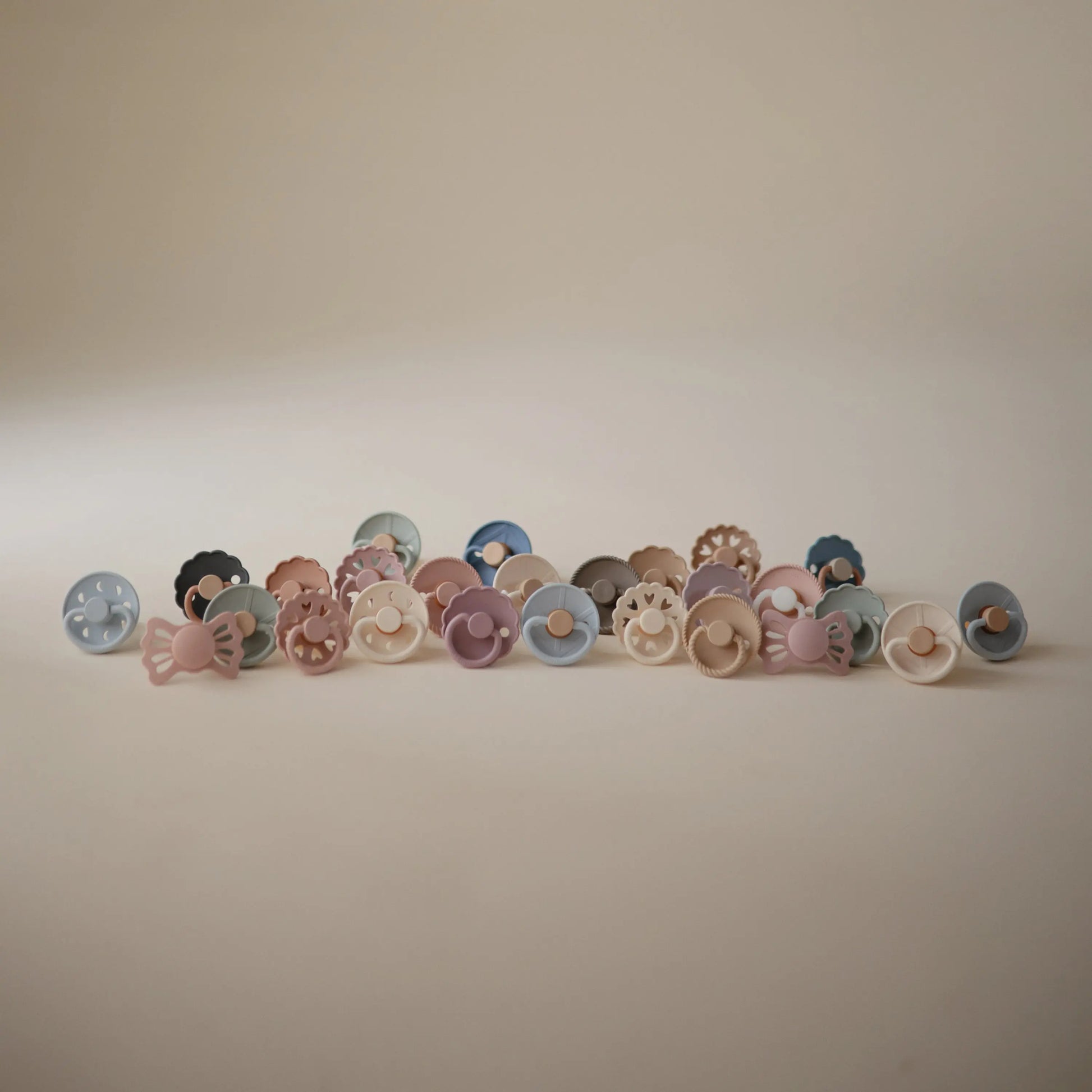 FRIGG Silicone Pacifier Four Pack for Baby Comfort with Safe Design and Soft Colors Mushie