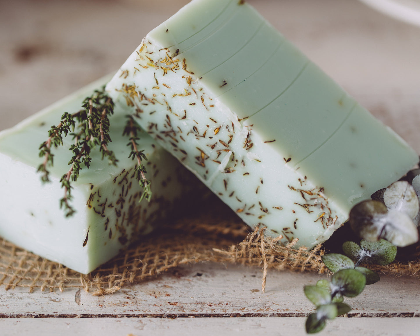 Eucalyptus Thyme Handmade Organic Soap All Natural 7 Oz Bar Sweet Harvest Farms Everetts Place: Online Boutique