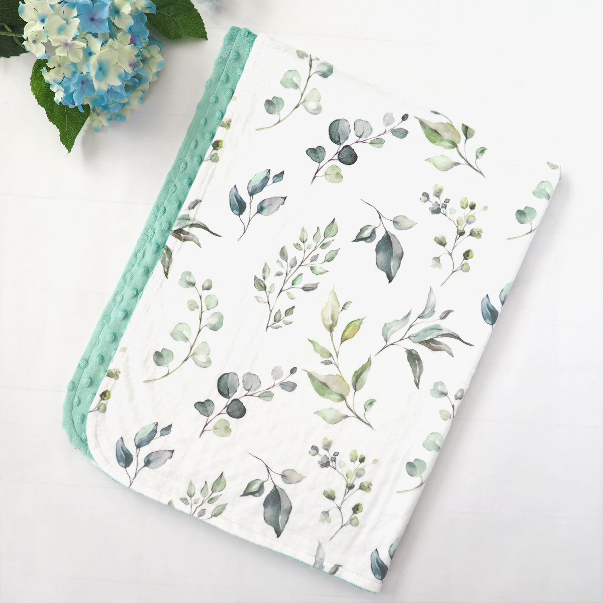 Minky Baby Blanket Eucalyptus Greenery by Honey Lemonade at Everetts Place