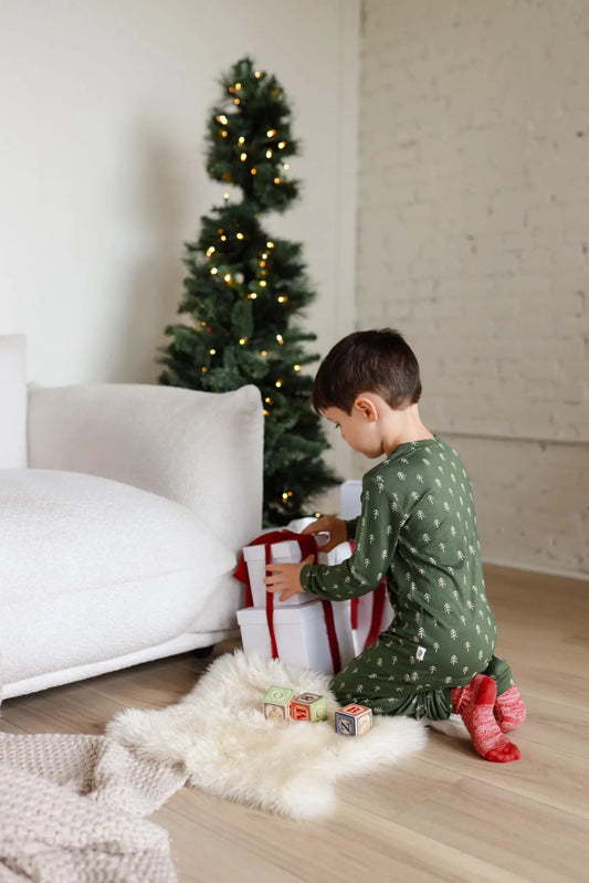 Evergreen Dreams 2 Piece Bamboo Pajamas 0-3 to 6-12 Months Little Joy Co. Everetts Place: Online Boutique