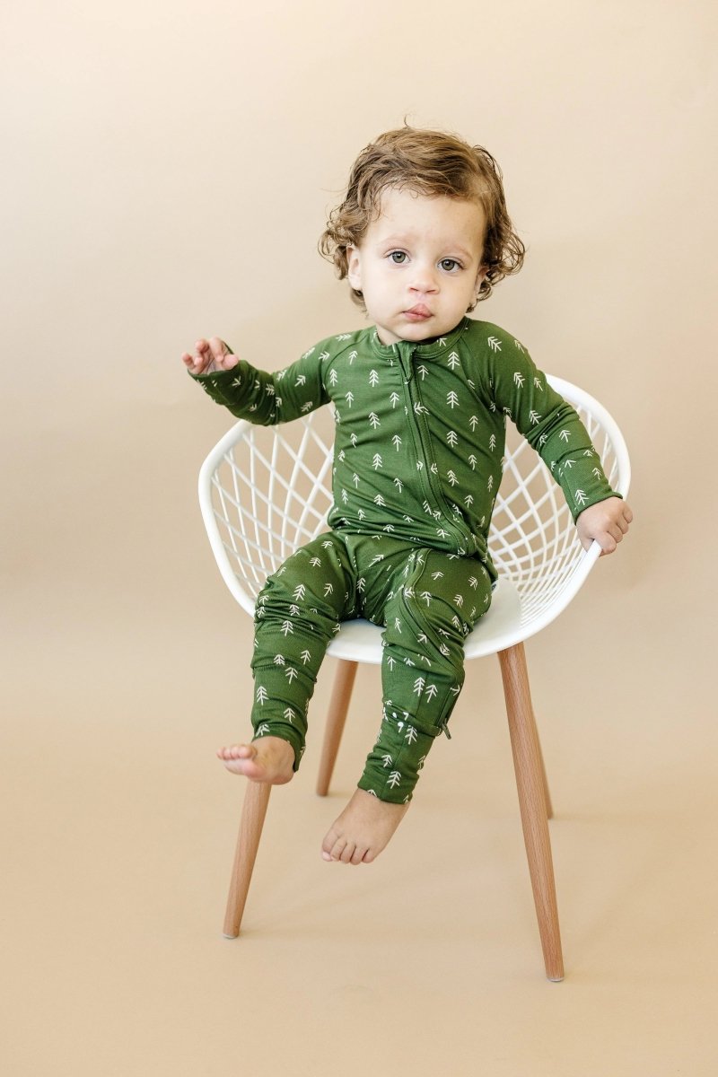 Little Joy Co. Evergreen Dreams Bamboo Zippy Pajamas - Everetts Place Boutique - 