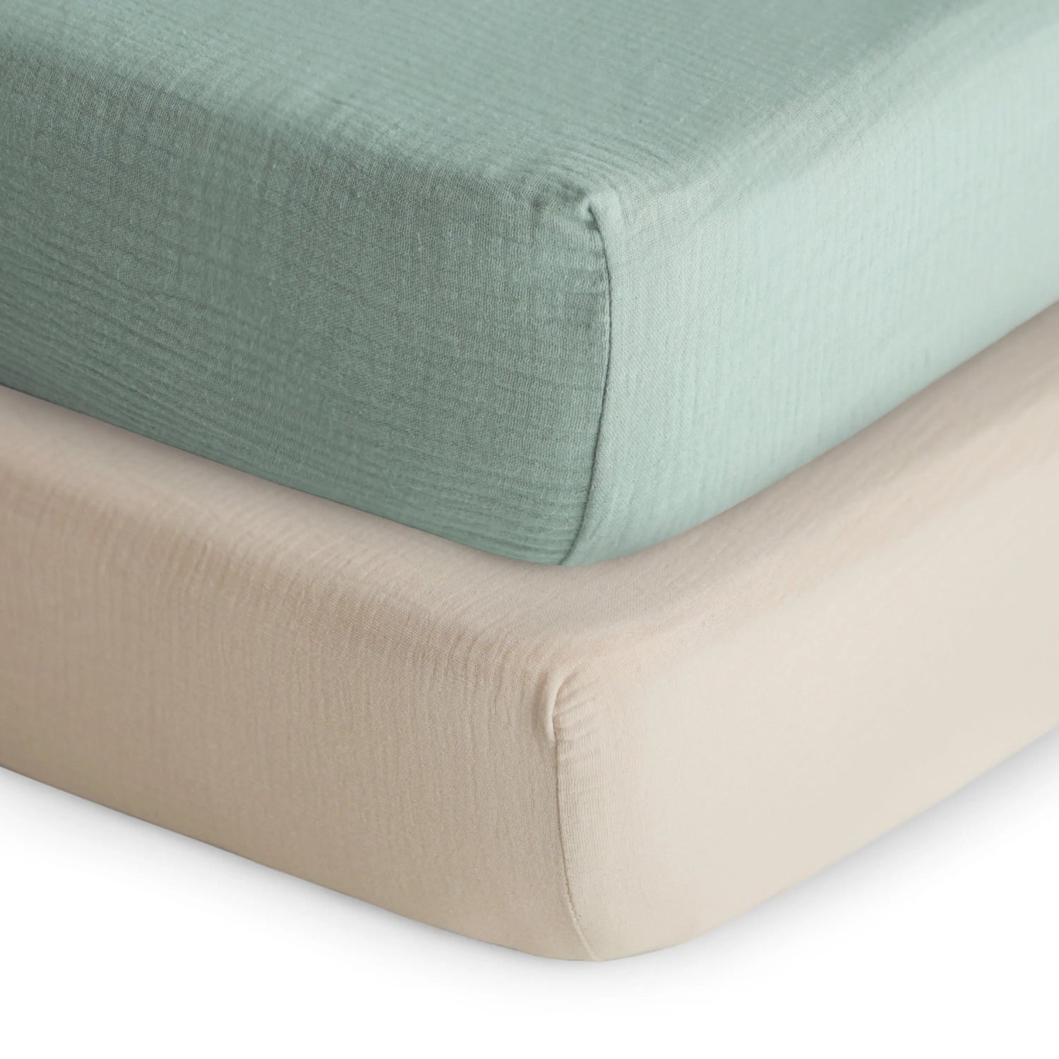 Mushie Extra Soft Muslin Crib Sheet 2 Pack Breathable Cotton Baby Bedding - Baby & Toddler > Baby Transport Accessories > Baby & Toddler Car Seat Accessories crib sheets