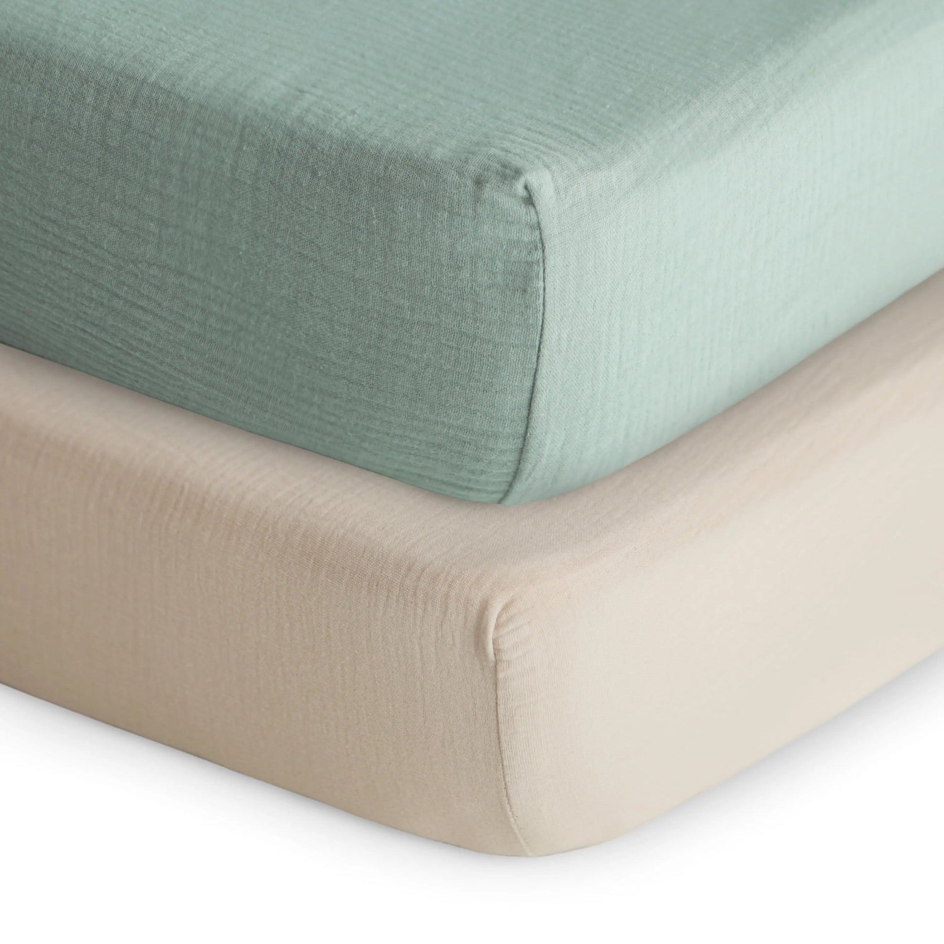 Extra Soft Muslin Crib Sheet 2 Pack Breathable Cotton Baby Bedding Mushie