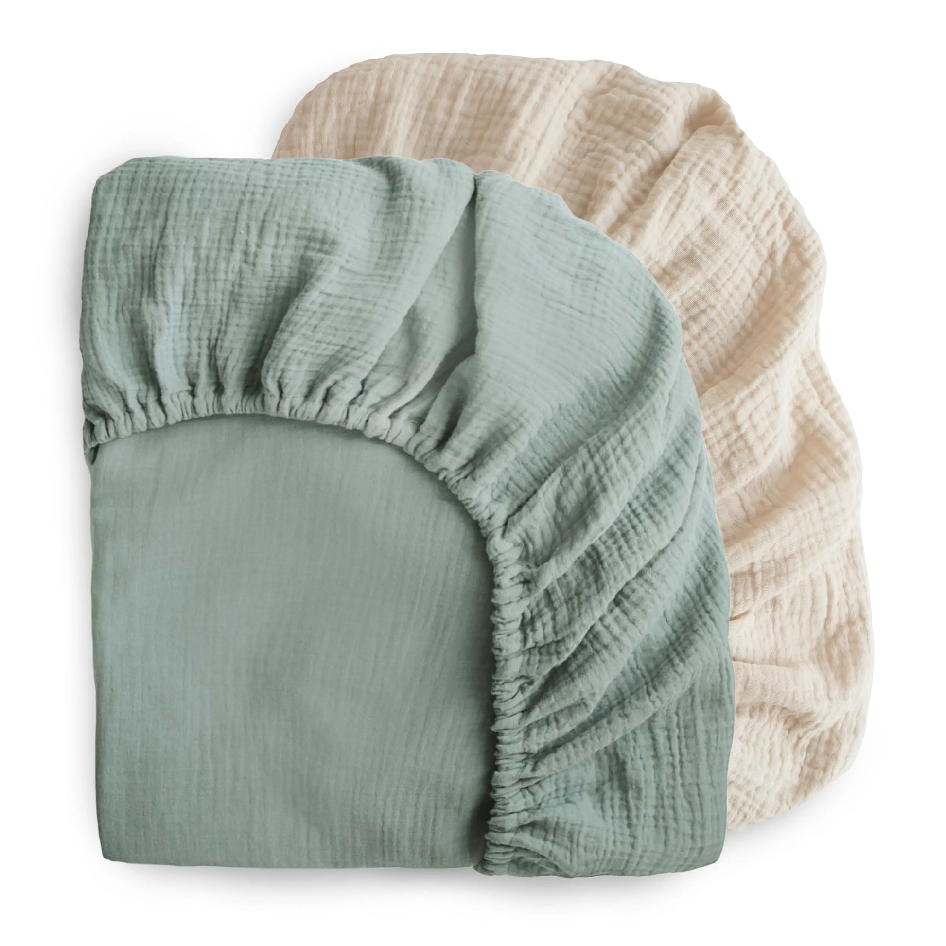 Extra Soft Muslin Crib Sheet 2 Pack Breathable Cotton Baby Bedding Mushie