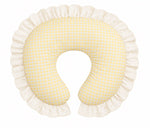 Gingham Ivory Eyelet Ruffle Original Nursing Pillow Cover by Little Mae & Co